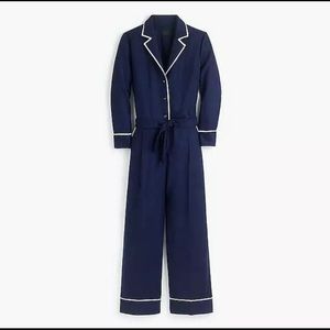 J. Crew Collection Tipped Wool Flannel Jumpsuit